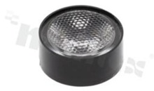 Lens for LED high power; angle: 40 degrees ; Number of LEDs: 1; Dimensions: round 21mm; Height: 9.6mm; material: PMMA; PC; Fastening: glue