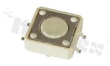 Przełącznik Tact Switch; SMD; wymiary korpusu 12.0x12.0; h=4.3mm; pionowy; o sile nacisku 160gf; przycisk okrągły