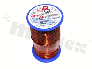 Insulated winding wire; with one layer of enamel insulation; diameter 1.40mm; SWG 17; -65+200 deg.C; 36m; 500g.