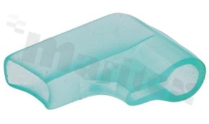 Insulation sleeve for flat connector 6.3mm; right angle; universal; L1=17mm;; L2= 1mm;; W=8.0mm;; green