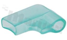 Insulation sleeve for flat connector 6.3mm; right angle; universal; L1=17mm;; L2= 1mm;; W=8.0mm;; green