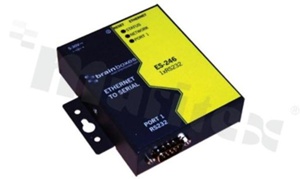 Przemysłowy serwer portu szeregowego; konwerter RS-232 do Ethernet; temp. pracy: 0+55 st.C; zasilanie 5...30VDC; montaż na ścianie (opcjonalnie na szynie DIN)