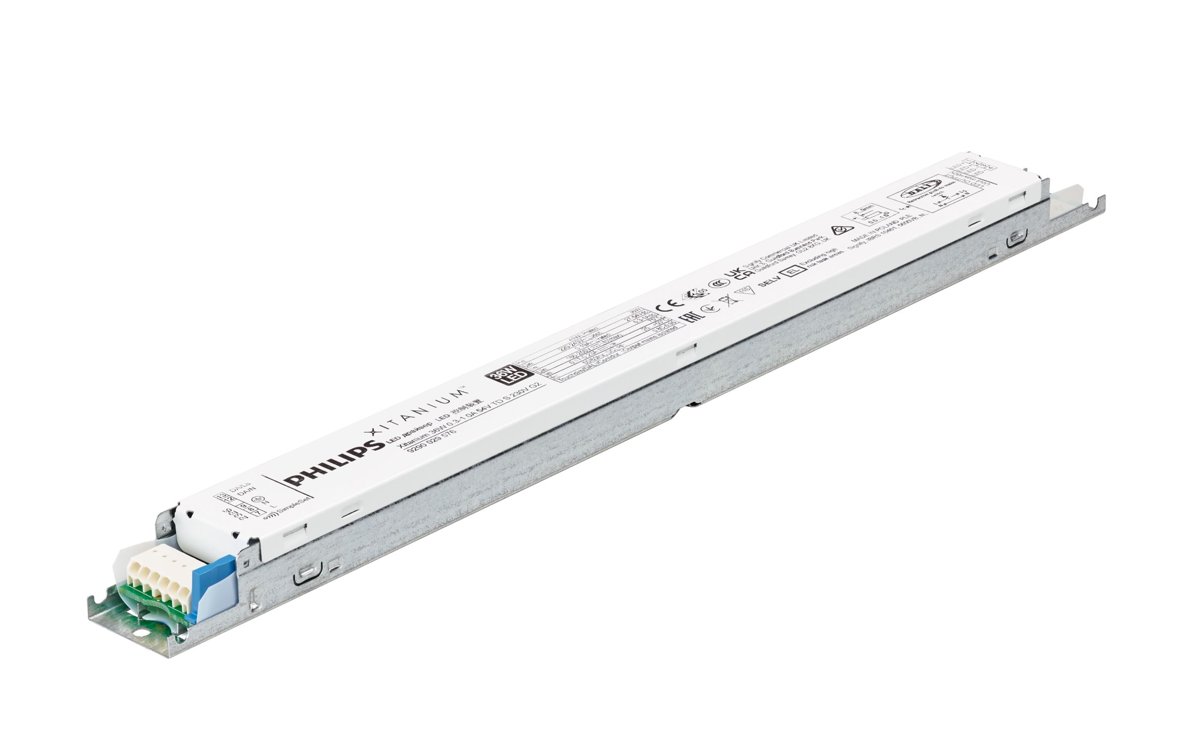 Power supply; LED; DALI; 36W; 27-54V; 0.3-1A; 220-240VAC; 186-250VDC; IP20