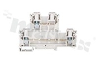 Installation terminal block; 2-level; 3-contacts; for wire 0,5-4mm2; screw terminal; white; Din rail; 1000v/32A