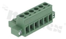Listwa zaciskowa rozłączalna; w rastrze 5.08mm; 6-torowa; żeńska; na przewód 2.50mm2(28-12AWG); kierunek wtykania równoległy do osi przewodu; z zaczepem śrubowym; styki z fosforobrązu; mosiężna klatka przewodu; UL 300V/20A TUV:320V/20A