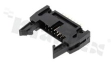 Full shrouded header for PCB; pitch 2.54mm; 14-contacts; THT; male; top entry