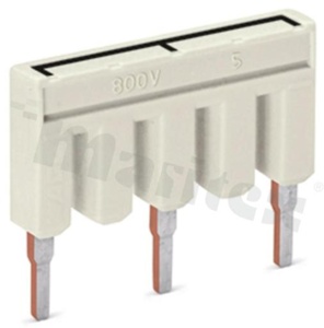 Mostek do połączeń w gwiazdę; miejsca mostków 1-3-5; 3-torowy; jasnoszary; 800V/25A