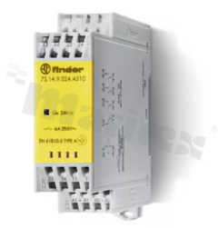 Electromagnetic modular relay; forcibly guided contacts; coil voltage 120VAC; 4 pole 6A (3NO + 1NC); coil power 2.3VA; 6A/250VAC, -40÷70°C; IP20; push-in terminals; DIN