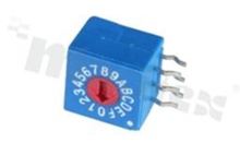 Rotary switch; 16 positions for BCD negative code; 10x7.55mm; right angle; flat type; THT