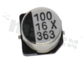 Kondensator elektrolityczny SMD; 100uF/16V; 20%; 105 st.C (6.3x5.4) 3000h
