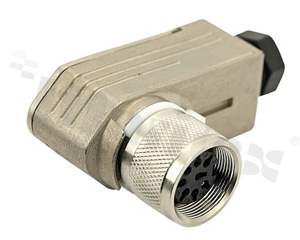 Wtyk serii C091D; 12-stykowy; żeński; kątowy; skręcany; na przewód 4-6mm; lutowany; kontakty srebrzone IP67