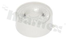 Soczewka do diod LED high power; kąt rozsyłu: 12.4 stopni FWHM; ilość diod: 1; rozmiar: okrąg 22.4mm; wysokość: 9.86mm; rodzaj materiału: PMMA; sposób mocowania: ramka