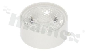 Lens for LED high power; angle: 12.4 degrees ; Number of LEDs: 1; Dimensions: round 22.4mm; Height: 9.86mm; material: PMMA; Fastening: frame