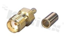 SMA female crimp jack; straight; 50 Ohm; for cable RG174; RG188; RG316