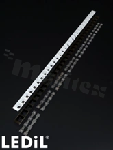 Shade C16585_DAISY-28X1-SHD, for lens C16588_DAISY-4X1-W, wymiary: 1140x40mm, dimm.: 20,2mm, for LED Mid Power, color:black gloss, Ledil