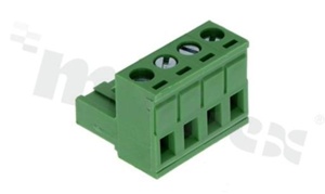 Listwa zaciskowa rozłączalna; w rastrze 5.00mm; 4-torowa; żeńska; na przewód 2.50mm2 (28-12AWG); kierunek wtykania równoległy do osi przewodów; styki z fosforobrązu; mosiężna klatka; UL 300V/15A