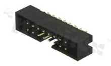 Full shrouded header for PCB; pitch 2.00mm; 16-contacts; THT; male; top entry