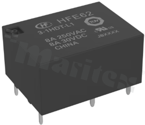 Relay HFE62/3-1HDT-L1, 8A, coil voltage 3VDC, 2 make contact (1A+1B), 8A/30VDC, 8A/250VAC