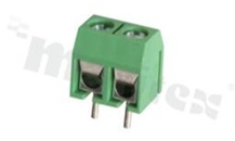 PCB terminal block; pitch 5.00mm; 2-ways; vertical; wire range 1.5mm2 (AWG 26-14); with screws for a cross screwdriver; brass cage; green color; UL 300V/20A; TUV 250V/17.5A