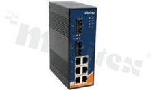 Unmanaged Ethernet switch with 6x10/100Base-T(X); 2 x 100Base-FX; SC; multi-mode; 2km/1310nm; supply 12...48VDC; DIN rail mountable; operating temperature -40+70 deg.C