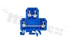 Installation terminal block; 2-level; 4-contacts; for wire 0,5-4mm2; screw terminal; blue; Din rail; 690/32A