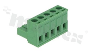 Listwa zaciskowa rozłączalna; w rastrze 5.08mm; 5-torowa; żeńska; na przewód 2.5mm2 (28-12AWG); kierunek wtykania równoległy do osi przewodu; styki z fosforobrązu; mosiężna klatka przewodu; UL 300V/15A