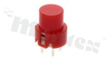 Przełącznik Tact Switch; THT; wymiary korpusu: D=12mm; h=13.00mm; pionowy; o sile nacisku 200gf; przycisk okrągły