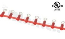 Ring terminal; M4; for wire 0.5-1.25mm2; tinned brass; isolated red; Imax - 19A