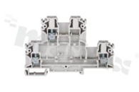 Installation terminal block; 2-level; 3-contacts; for wire 0,5-4mm2; screw terminal; grey; Din rail; 1000v/32A