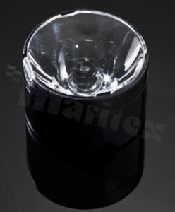 Lens for LED high power; angle: 6 to 12 degrees FWHM; Number of LEDs: 1; Dimensions: round 22mm; Height: 14.7mm; meterial: PMMA; PC; Fastening: tape