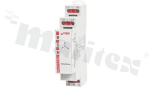 Monitoring relay; rated current 12A; input voltage: 3(N) 400/230 VAC; max switching voltage 300V; monitoring phase asynmetry; pahe failure; Output SPDT; 12A/24VDC; 12A/250VAC