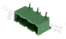 Pluggable terminal block; pitch 7.50mm; 3-ways; male; R/A pin header; closed type; UL 300V/8A; TUV:250V/7A