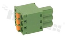PCB terminal block; pitch 5.08mm; 3-ways; side entry; range wire 2.5mm2 (AWG 24-12); spring-loaded; green; UL 300V/10A