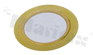 Plate piezo; 20mm; 4.5kHz; C=16000pF; brass