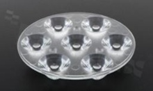Lens for LED high power; angle: 25 degrees ; Number of LEDs: 7; Dimensions: round 67mm; Height: 13.4mm; material: PMMA; PC; Fastening: screw