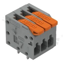 Listwa zaciskowa do PCB; przewód-płytka; na przewód 0.14 - 2.5 mm2; raster 3.5 mm; 3-torowa; 3 zaciskowa; Push-in; szary; 300V/10A