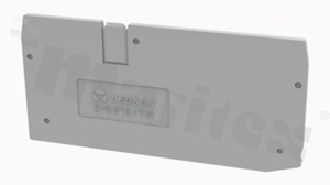 Ścianka końcowa/wewnętrzna do złączy przelotowych; grubość 2,2mm; szara; montaż zatrzaskowy