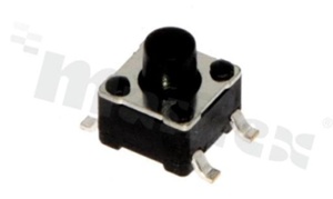 Przełącznik Tact Switch; SMD; wymiary korpusu 4.5x4.5; h=4.8mm; pionowy; o sile nacisku 160gf; przycisk okrągły