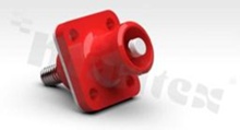 Connector power heavy duty power; 10.3mm SL+ Rect Pnl screw thread; red