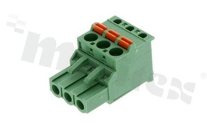 Listwa zaciskowa rozłączalna; w rastrze 5.08mm; 3-torowa; żeńska; na przewód 2.50mm2 (26-12AWG); kątowa; z zaciskiem sprężynowym; styki z fosforobrązu; stalowa klatka; UL 300/10A TUV 320/20A