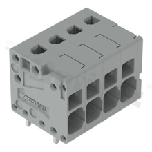 Listwa zaciskowa do PCB; przewód-płytka; na przewód 0.2 - 6.0 mm2 (24-10AWG); raster 5.0 mm; 4-torowa.; Push-in; szary; 300V/26A
