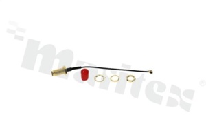 Antenna connecting cable; RG1.13; grey; 90mm cable length; IPX (U.FL) to reverse SMA RP