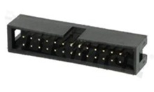 Full shrouded header for PCB; pitch 2.54mm; 26-contacts; THT; male; top entry