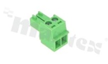 Pluggable terminal block; 3.50mm pitch; 2-ways; female; for wire 0.5-1.50mm2(28-16AWG); wire insertion direction same as plug-in direction; p.bronze contacts; brass cage; UL 300V/8A