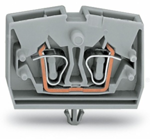 Złączka wewnętrzna; ze stopką zatrzaskową; 2 zaciskowa; na przewód 0,08-2,5mm2(28-12 AWG); styk sprężynowy Cage-clamp®;1-torowa; szary; 800V/24A