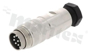Wtyk serii C091D; 8-stykowy; męski; prosty; skręcany; na przewód 6-8mm2; lutowany; kontakty srebrzone IP67