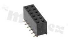 Listwa stykowa do PCB; w rastrze 2.54mm; 2x6 styków; montaż: SMD; żeńska; prosta; dwurzędowe 