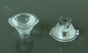 Lens for LED high power; angle: 50 degrees ; Number of LEDs: 1; Dimensions: round 21.88mm; Height: 12.5mm; material: PMMA; PC; Fastening: glue