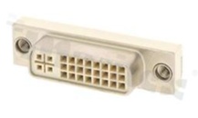DVI receptacle; straight, female; for PCB; 24+5, 3A; 40V; 2 x digital channel + analog channel