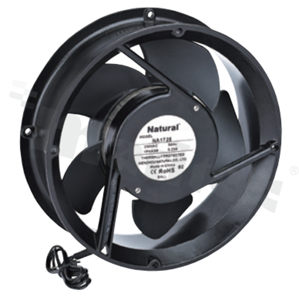 Wentylator; AC; łożysko kulkowe; 299/336m3/h; 50/60Hz; 0.45/0.40A; 380V; 26/28W; 2650/2950RPM; 54/59dBA; 22 AWG; silnik indukcyjny z zacienionym biegunem; 1 faza; stop aluminum; -10+65 st.C; 860g; 172x172x51mm